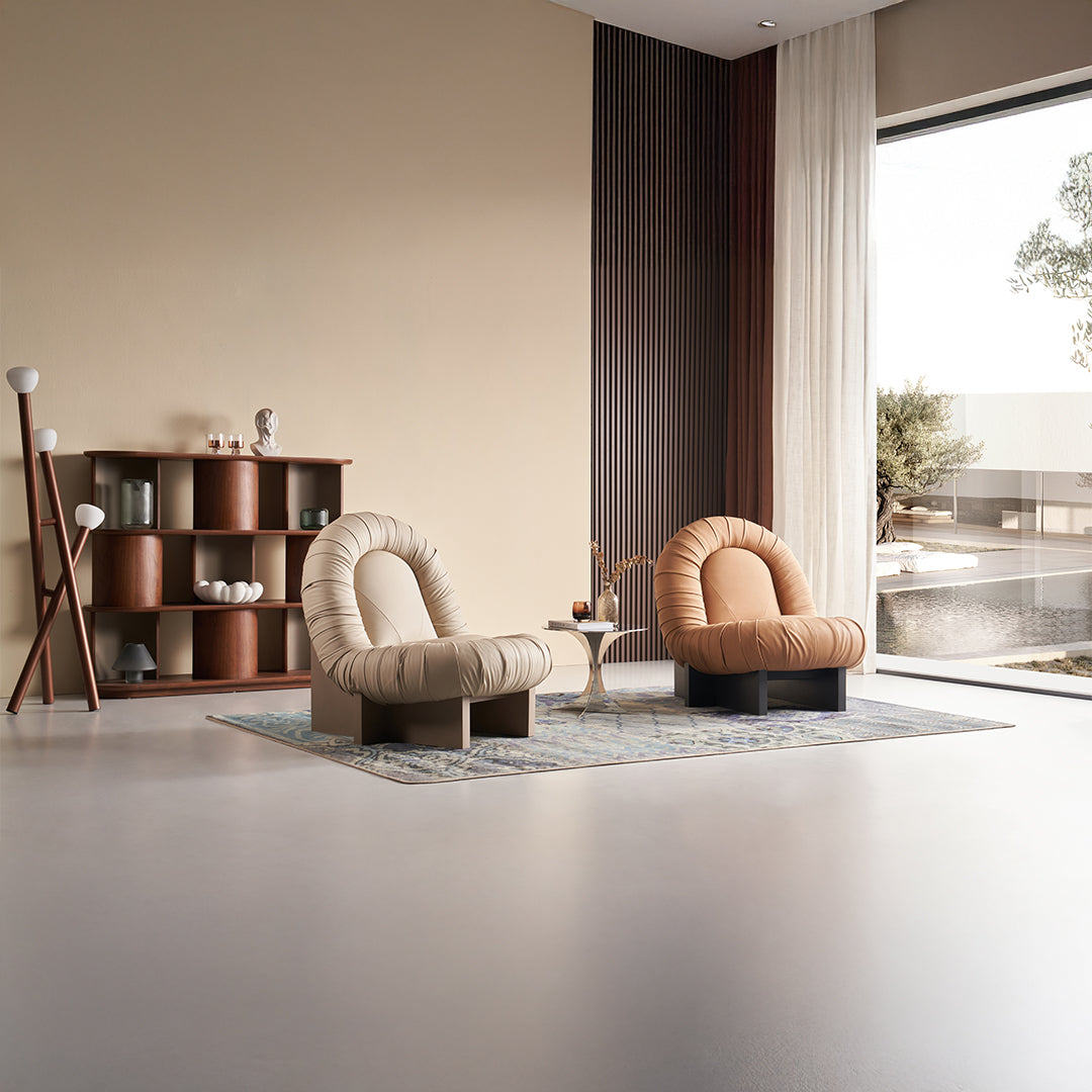 Lounge Chair LC092 - Orange - Lounge Chairs - ebarza Furniture UAE | Shop Modern Furniture in Abu Dhabi & Dubai - مفروشات ايبازرا في الامارات | تسوق اثاث عصري وديكورات مميزة في دبي وابوظبي