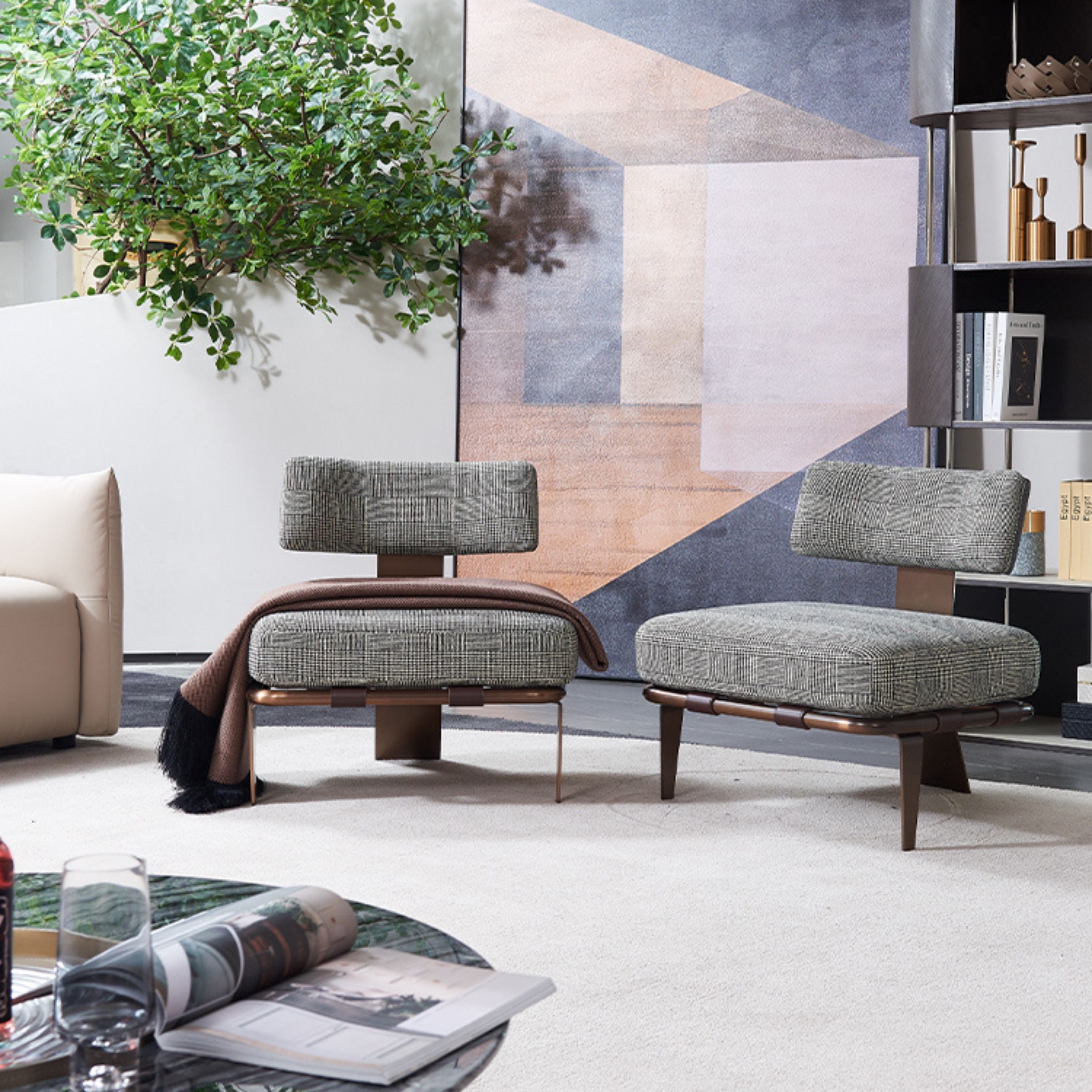 Capri Lounge Chair MLL-A75/BR - Lounge Chairs - ebarza Furniture UAE | Shop Modern Furniture in Abu Dhabi & Dubai - مفروشات ايبازرا في الامارات | تسوق اثاث عصري وديكورات مميزة في دبي وابوظبي