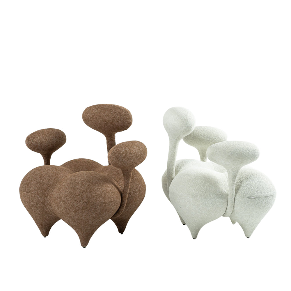 Nodus Lounge Chair PZ-666-L - Beige White - Lounge Chairs - ebarza Furniture UAE | Shop Modern Furniture in Abu Dhabi & Dubai - مفروشات ايبازرا في الامارات | تسوق اثاث عصري وديكورات مميزة في دبي وابوظبي