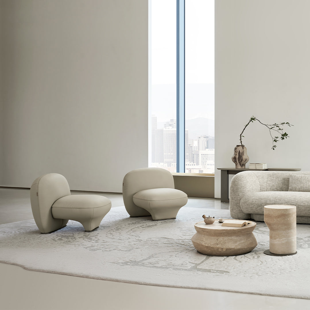 Nimbus Travertine Big Side Table BMCJ-BJ6070-BIG - Coffee tables - ebarza Furniture UAE | Shop Modern Furniture in Abu Dhabi & Dubai - مفروشات ايبازرا في الامارات | تسوق اثاث عصري وديكورات مميزة في دبي وابوظبي