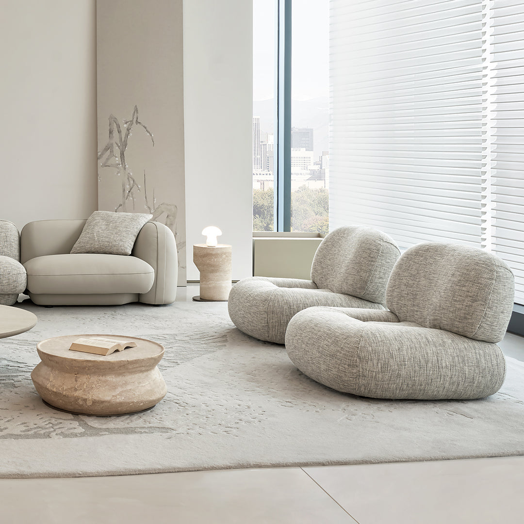 Nimbus Travertine Big Side Table BMCJ-BJ6070-BIG - Coffee tables - ebarza Furniture UAE | Shop Modern Furniture in Abu Dhabi & Dubai - مفروشات ايبازرا في الامارات | تسوق اثاث عصري وديكورات مميزة في دبي وابوظبي