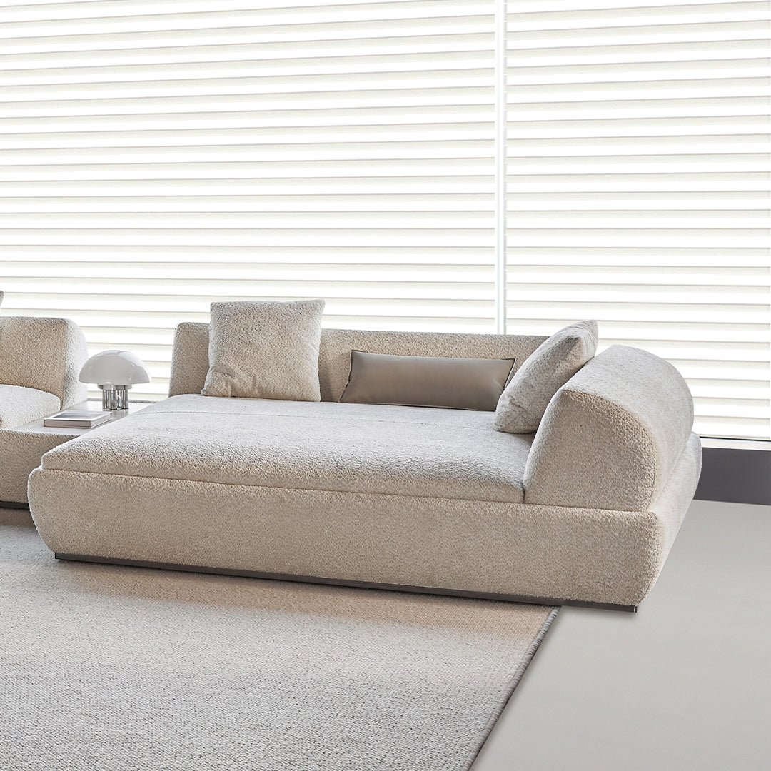 Lylia Chaise Module With Travertine Side Table - MSTV-S013-B -  Sofas - ebarza Furniture UAE | Shop Modern Furniture in Abu Dhabi & Dubai - مفروشات ايبازرا في الامارات | تسوق اثاث عصري وديكورات مميزة في دبي وابوظبي