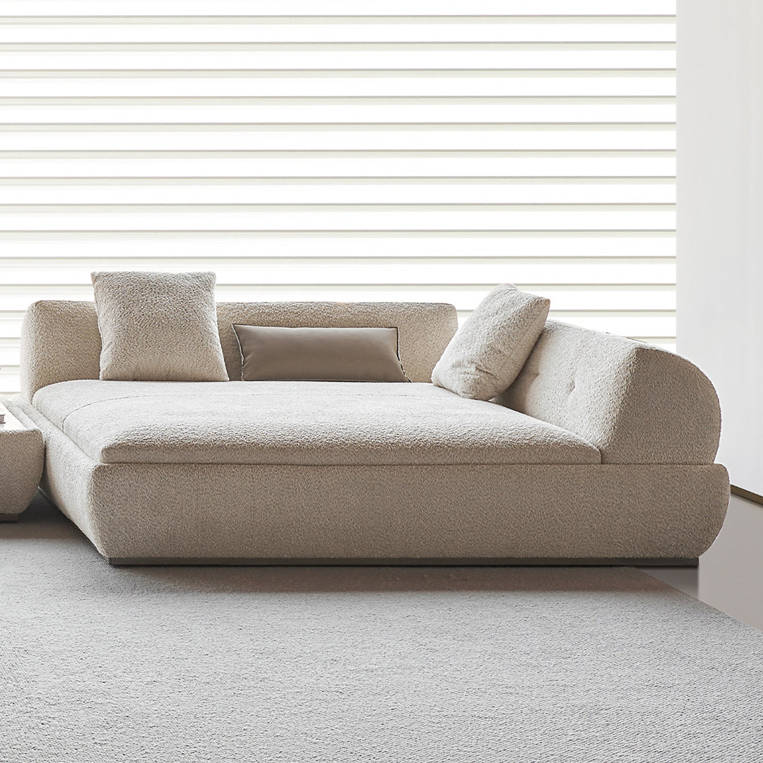 Lylia Chaise Module With Travertine Side Table - MSTV-S013-B -  Sofas - ebarza Furniture UAE | Shop Modern Furniture in Abu Dhabi & Dubai - مفروشات ايبازرا في الامارات | تسوق اثاث عصري وديكورات مميزة في دبي وابوظبي