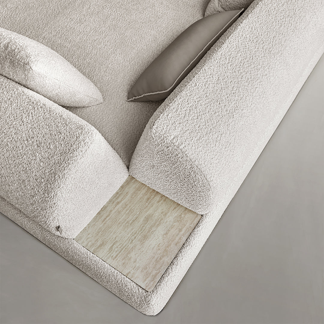 Lylia Chaise Module With Travertine Side Table - MSTV-S013-B -  Sofas - ebarza Furniture UAE | Shop Modern Furniture in Abu Dhabi & Dubai - مفروشات ايبازرا في الامارات | تسوق اثاث عصري وديكورات مميزة في دبي وابوظبي