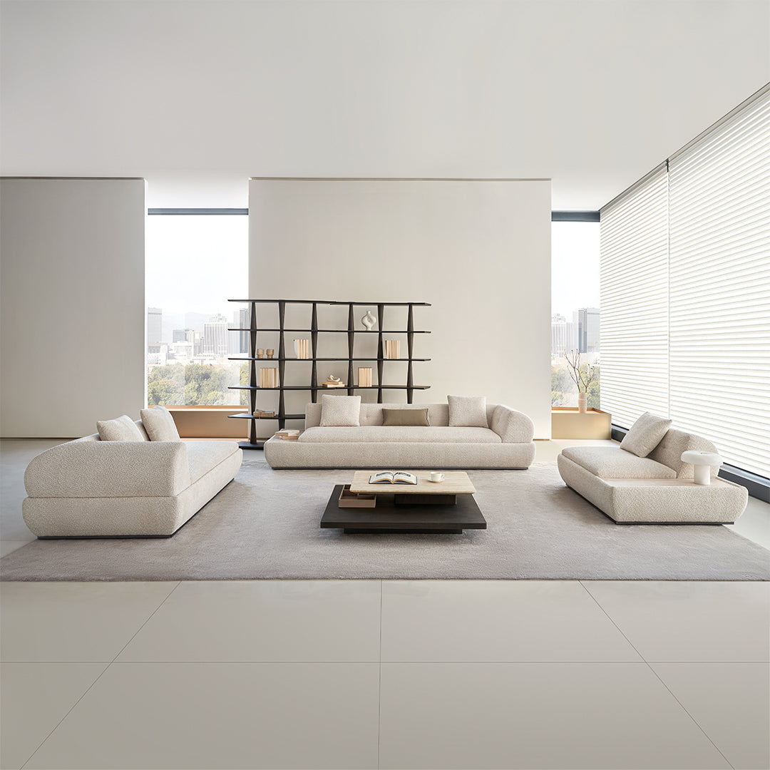 Lylia Chaise Module With Travertine Side Table - MSTV-S013-B -  Sofas - ebarza Furniture UAE | Shop Modern Furniture in Abu Dhabi & Dubai - مفروشات ايبازرا في الامارات | تسوق اثاث عصري وديكورات مميزة في دبي وابوظبي