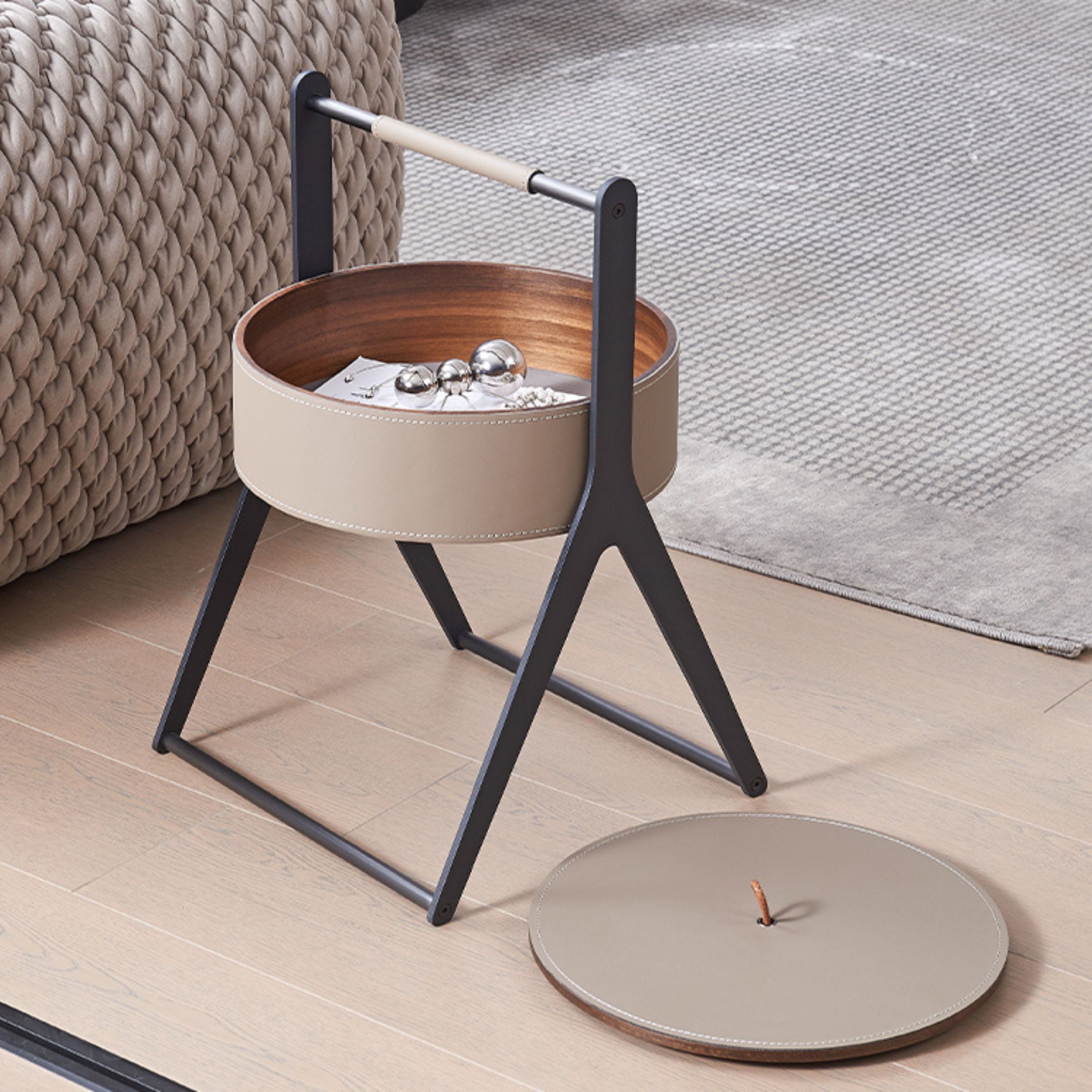 Saddle Leather Coffee Table MLL-D66 -  Coffee tables - ebarza Furniture UAE | Shop Modern Furniture in Abu Dhabi & Dubai - مفروشات ايبازرا في الامارات | تسوق اثاث عصري وديكورات مميزة في دبي وابوظبي