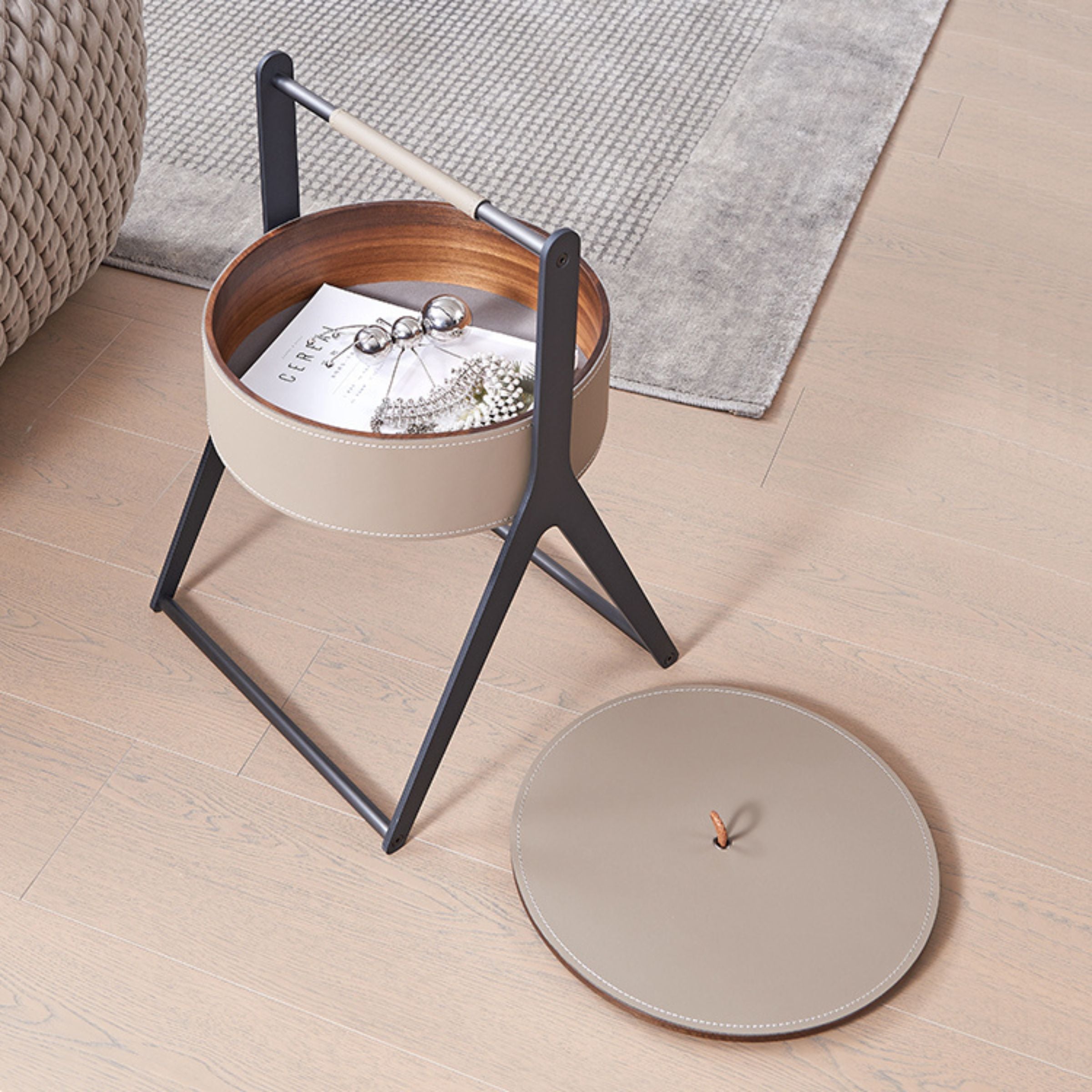 Saddle Leather Coffee Table MLL-D66 -  Coffee tables - ebarza Furniture UAE | Shop Modern Furniture in Abu Dhabi & Dubai - مفروشات ايبازرا في الامارات | تسوق اثاث عصري وديكورات مميزة في دبي وابوظبي