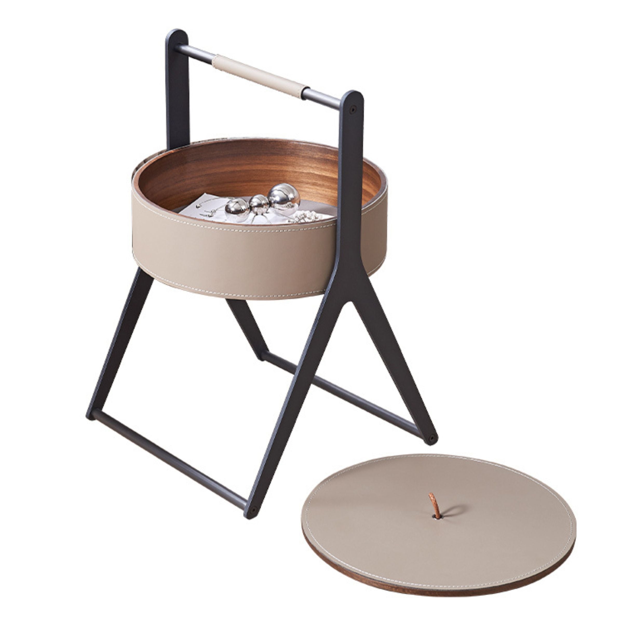 Saddle Leather Coffee Table MLL-D66 -  Coffee tables - ebarza Furniture UAE | Shop Modern Furniture in Abu Dhabi & Dubai - مفروشات ايبازرا في الامارات | تسوق اثاث عصري وديكورات مميزة في دبي وابوظبي