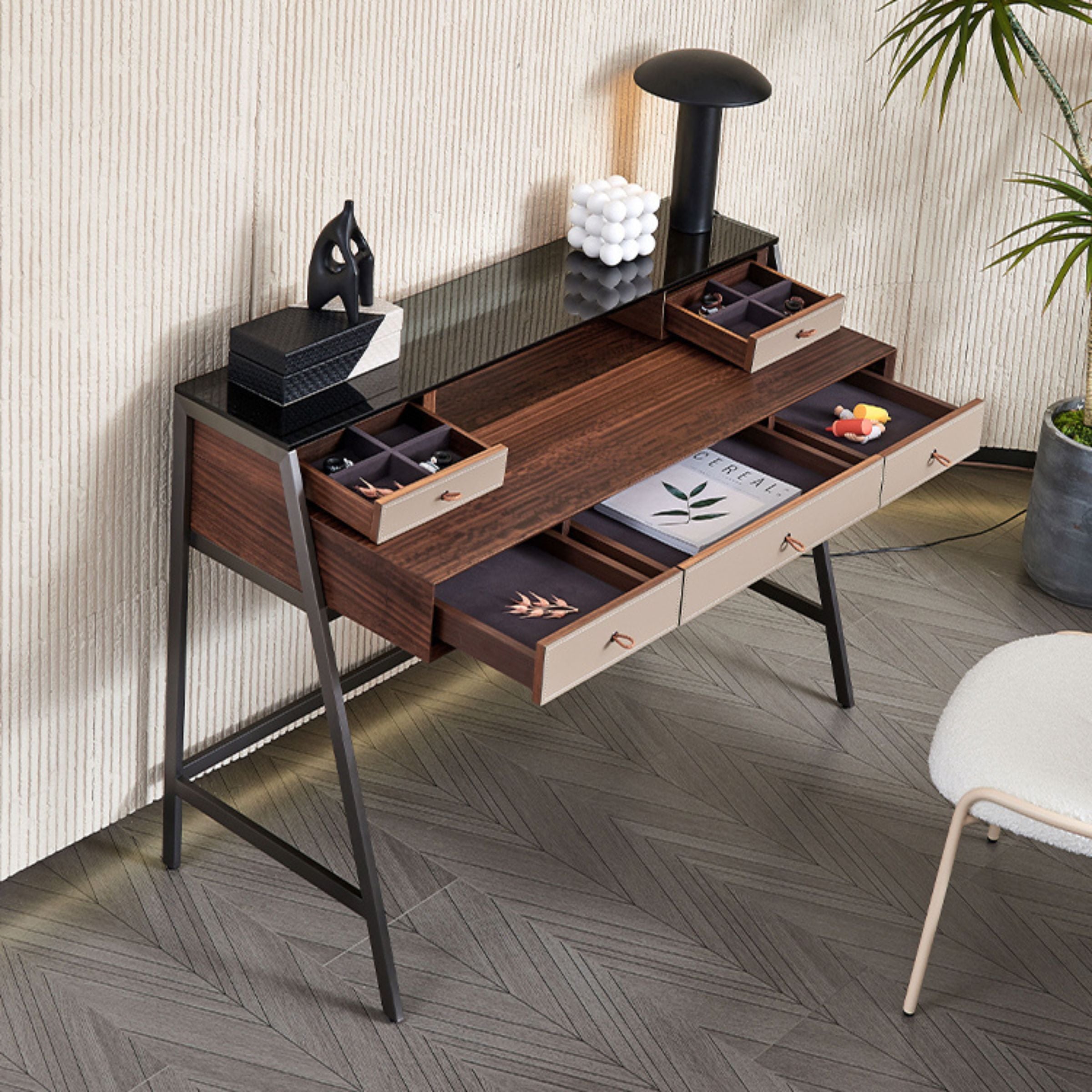 Saddle Leather Dresser MLL-J01 - Dressers - ebarza Furniture UAE | Shop Modern Furniture in Abu Dhabi & Dubai - مفروشات ايبازرا في الامارات | تسوق اثاث عصري وديكورات مميزة في دبي وابوظبي