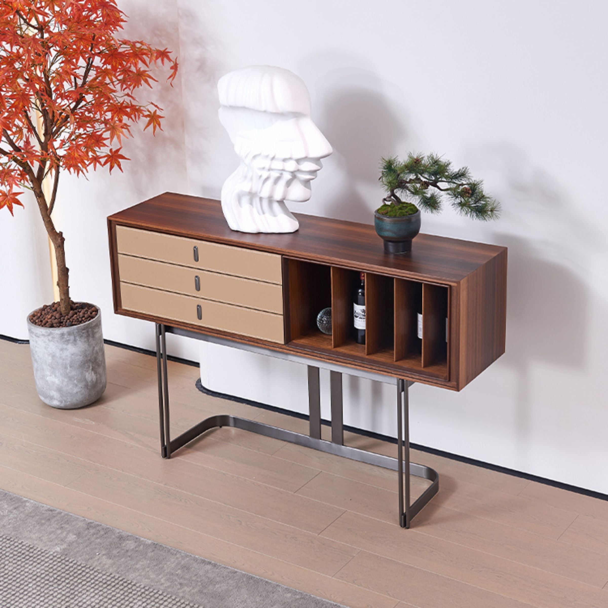 Saddle Leather Sideboard MLL-X01 - Sideboards - ebarza Furniture UAE | Shop Modern Furniture in Abu Dhabi & Dubai - مفروشات ايبازرا في الامارات | تسوق اثاث عصري وديكورات مميزة في دبي وابوظبي