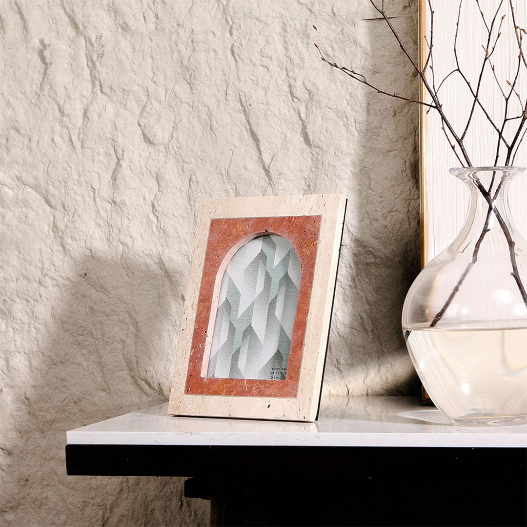 Marble Picture Frame-L - KM3004L - Home Decor Figurines - ebarza Furniture UAE | Shop Modern Furniture in Abu Dhabi & Dubai - مفروشات ايبازرا في الامارات | تسوق اثاث عصري وديكورات مميزة في دبي وابوظبي