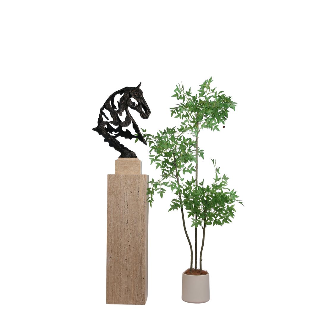 Marble Stand / Planter Box-L T0161 - Beige - Home Decor Figurines - ebarza Furniture UAE | Shop Modern Furniture in Abu Dhabi & Dubai - مفروشات ايبازرا في الامارات | تسوق اثاث عصري وديكورات مميزة في دبي وابوظبي