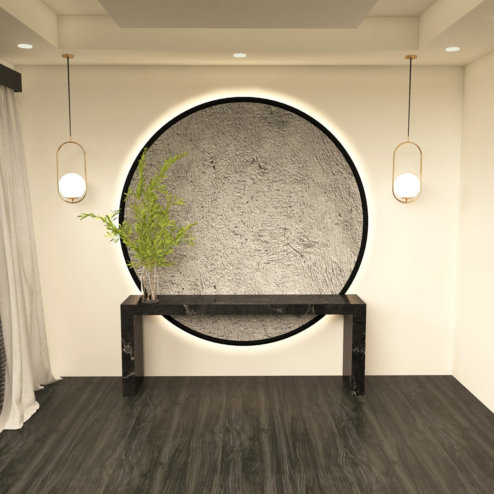 Natural Marble Console Table Dz485Ct-N - Consoles - ebarza Furniture UAE | Shop Modern Furniture in Abu Dhabi & Dubai - مفروشات ايبازرا في الامارات | تسوق اثاث عصري وديكورات مميزة في دبي وابوظبي