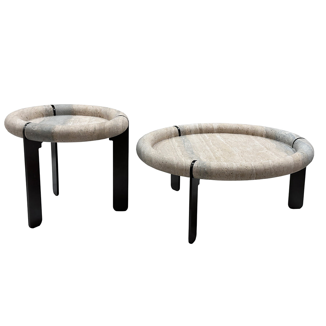 Marseille Travertine Center Table - EB04B - Coffee tables - ebarza Furniture UAE | Shop Modern Furniture in Abu Dhabi & Dubai - مفروشات ايبازرا في الامارات | تسوق اثاث عصري وديكورات مميزة في دبي وابوظبي