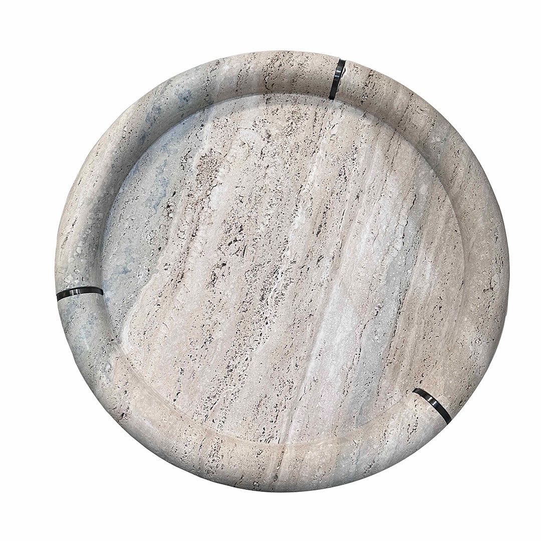 Marseille Travertine Center Table - EB04B - Coffee tables - ebarza Furniture UAE | Shop Modern Furniture in Abu Dhabi & Dubai - مفروشات ايبازرا في الامارات | تسوق اثاث عصري وديكورات مميزة في دبي وابوظبي