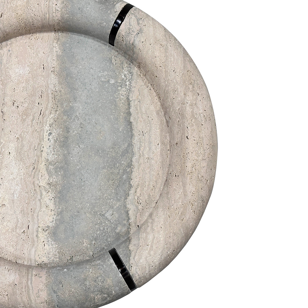 Marseille Travertine Side Table - EB04C - Side Tables - ebarza Furniture UAE | Shop Modern Furniture in Abu Dhabi & Dubai - مفروشات ايبازرا في الامارات | تسوق اثاث عصري وديكورات مميزة في دبي وابوظبي