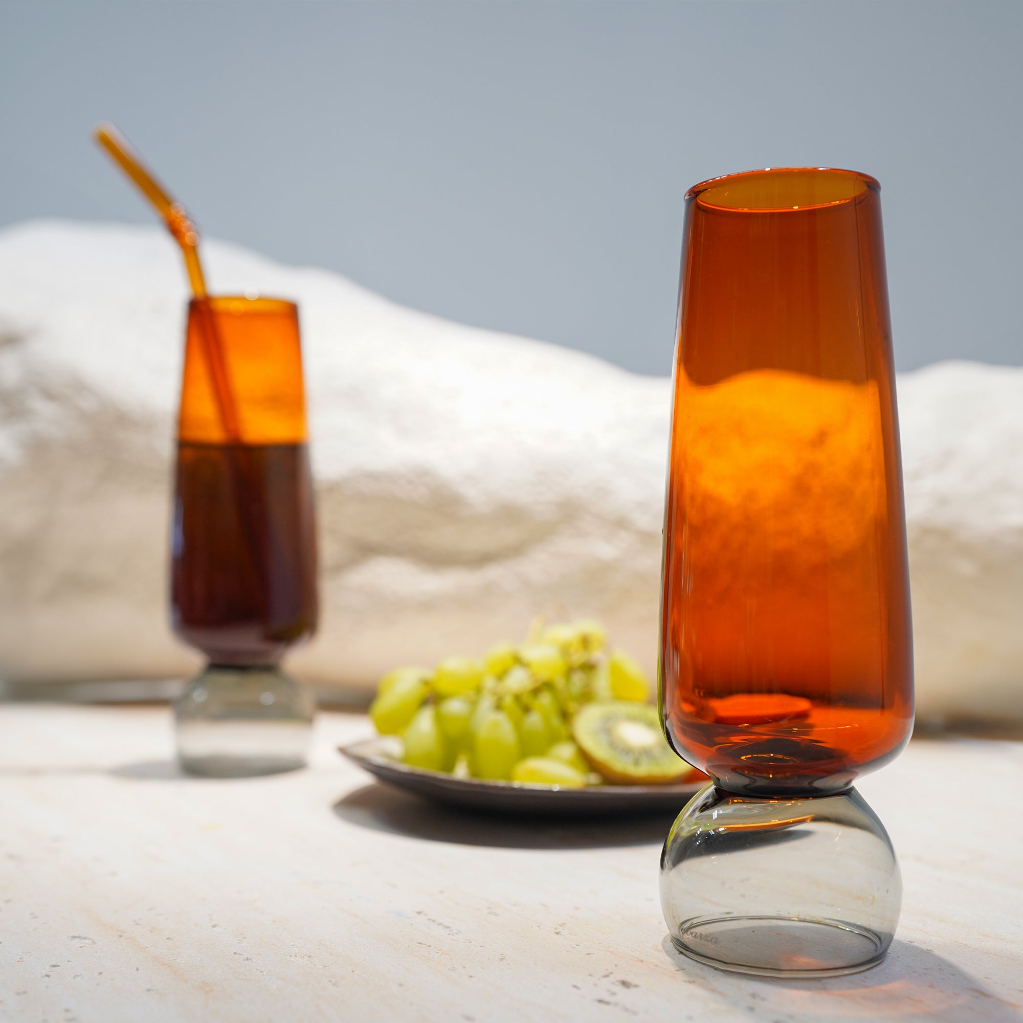 Two Tone Flute 180ml 23777A -  Drinkware - ebarza Furniture UAE | Shop Modern Furniture in Abu Dhabi & Dubai - مفروشات ايبازرا في الامارات | تسوق اثاث عصري وديكورات مميزة في دبي وابوظبي