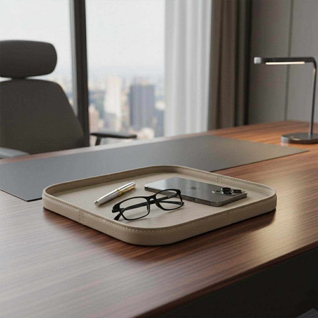 Microfiber Hard Leather Tray TR-256-Q - Trays - ebarza Furniture UAE | Shop Modern Furniture in Abu Dhabi & Dubai - مفروشات ايبازرا في الامارات | تسوق اثاث عصري وديكورات مميزة في دبي وابوظبي