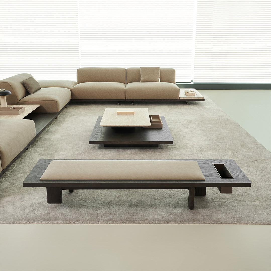 Miya Travertine Coffee Table - BMBO-BJ80350Y - Coffee tables - ebarza Furniture UAE | Shop Modern Furniture in Abu Dhabi & Dubai - مفروشات ايبازرا في الامارات | تسوق اثاث عصري وديكورات مميزة في دبي وابوظبي