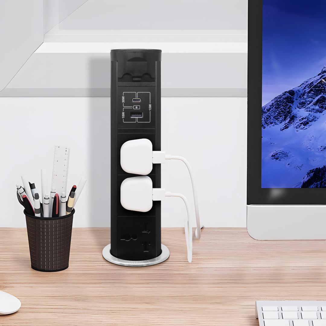 Motorized Vertical Pop Up Socket UP72 - Smart Sockets - ebarza Furniture UAE | Shop Modern Furniture in Abu Dhabi & Dubai - مفروشات ايبازرا في الامارات | تسوق اثاث عصري وديكورات مميزة في دبي وابوظبي