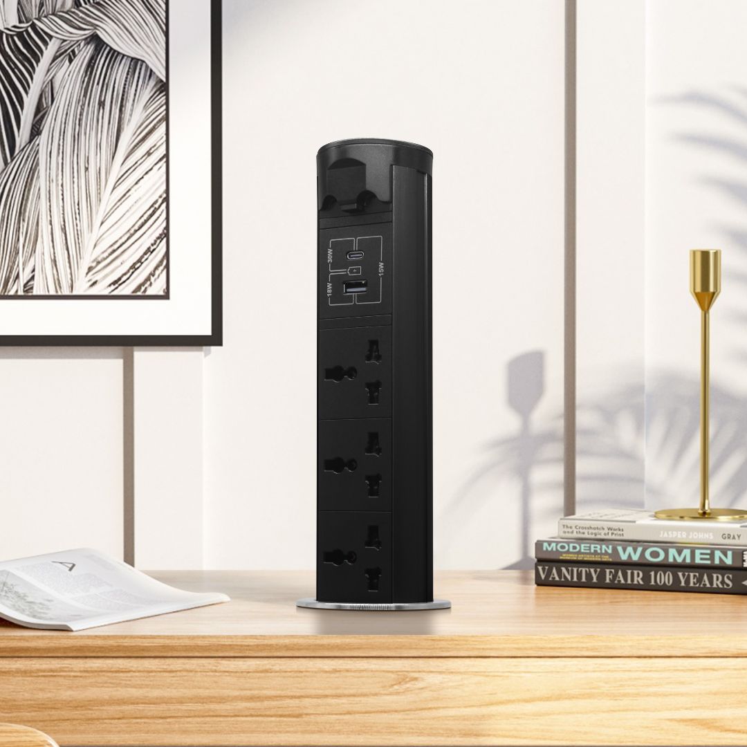 Motorized Vertical Pop Up Socket UP72 - Smart Sockets - ebarza Furniture UAE | Shop Modern Furniture in Abu Dhabi & Dubai - مفروشات ايبازرا في الامارات | تسوق اثاث عصري وديكورات مميزة في دبي وابوظبي