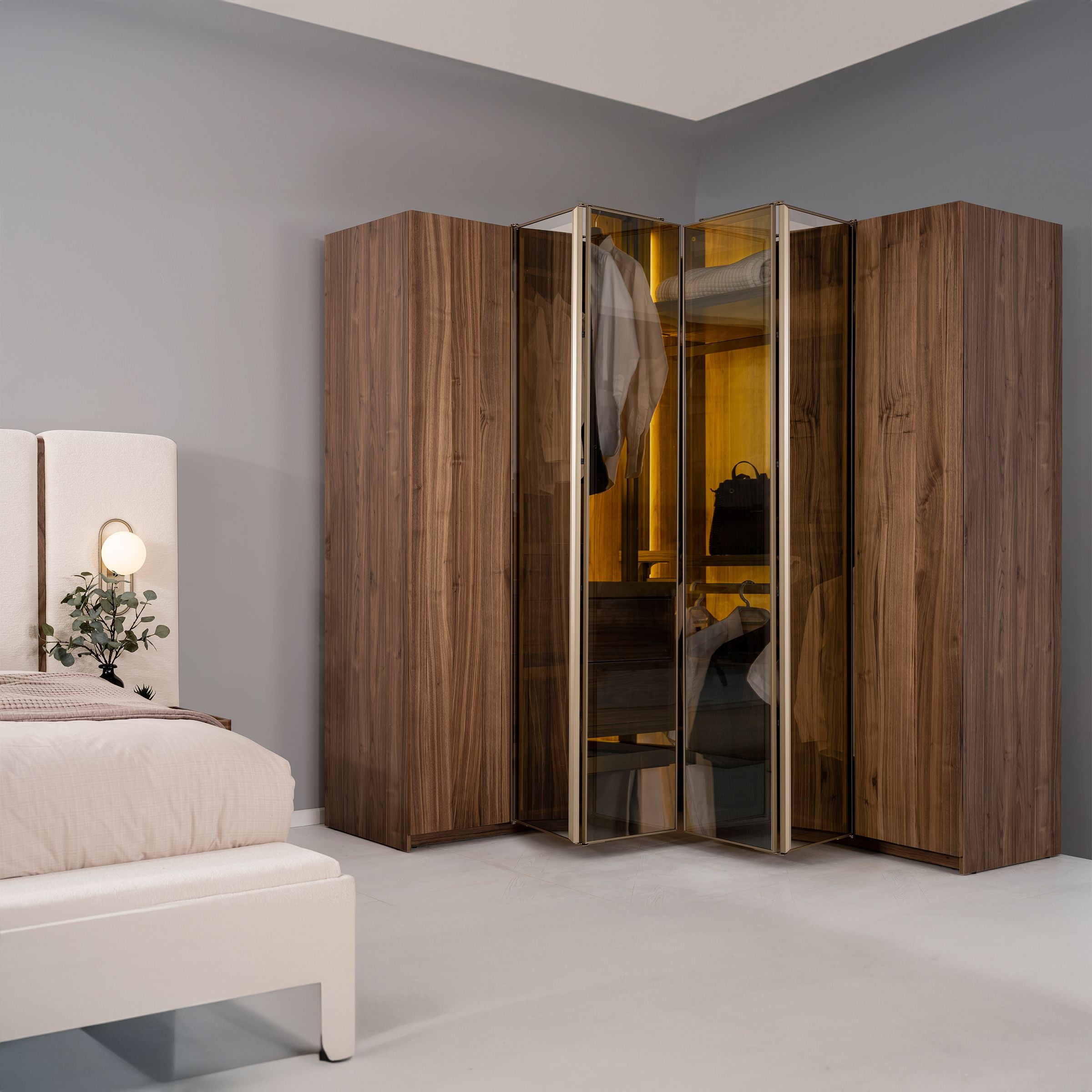 New Antik Corner Wardrobe 200x200cm AKYL-ATKC200 - Cabinets - ebarza Furniture UAE | Shop Modern Furniture in Abu Dhabi & Dubai - مفروشات ايبازرا في الامارات | تسوق اثاث عصري وديكورات مميزة في دبي وابوظبي