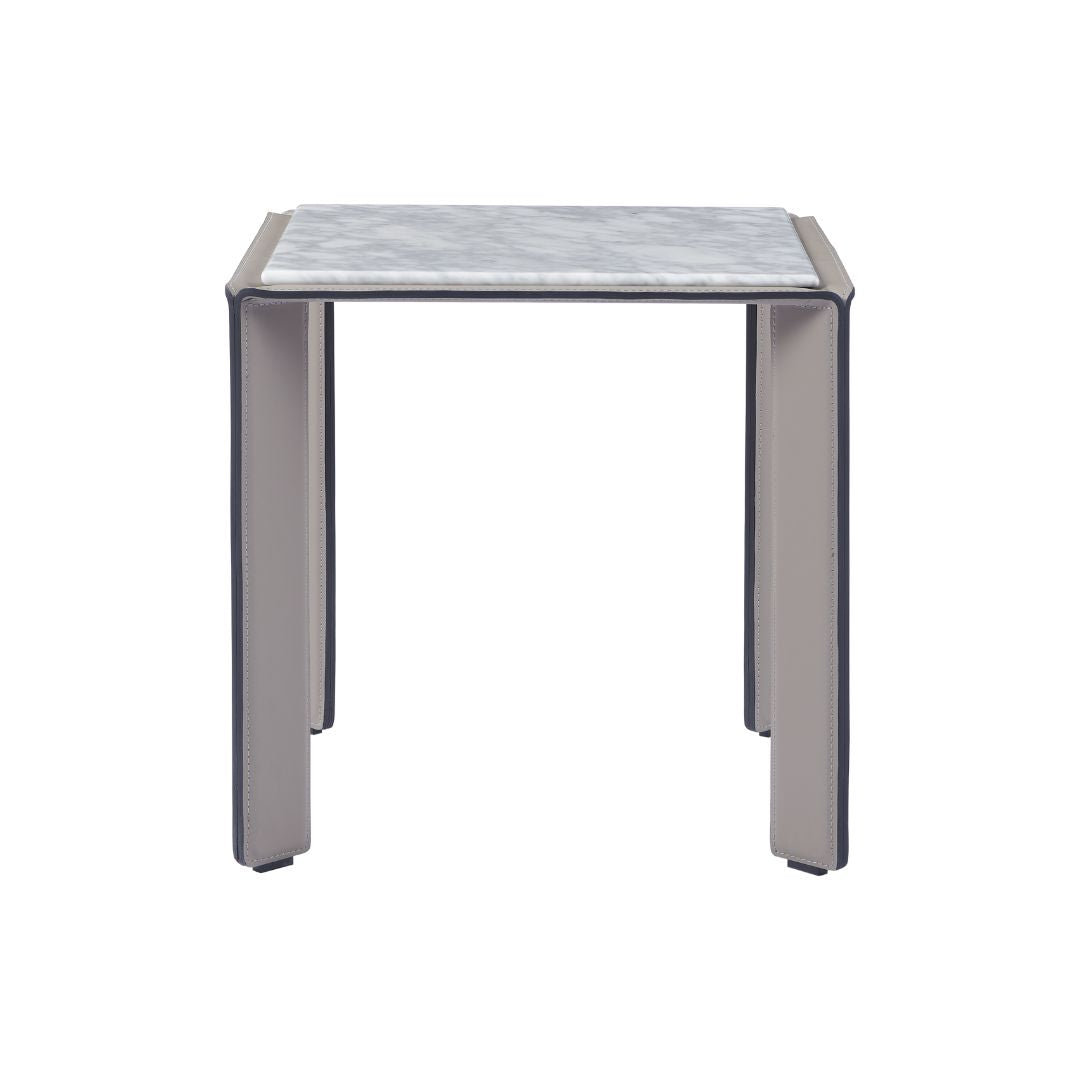 Natural Bianco Carrara Venato Marble Side Table CH-1111S -  Side Tables - ebarza Furniture UAE | Shop Modern Furniture in Abu Dhabi & Dubai - مفروشات ايبازرا في الامارات | تسوق اثاث عصري وديكورات مميزة في دبي وابوظبي