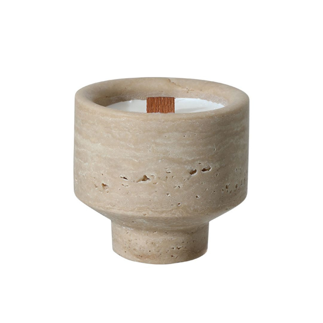 Plateau Natural Stone Candle Cup FF-T25016 - Candles - ebarza Furniture UAE | Shop Modern Furniture in Abu Dhabi & Dubai - مفروشات ايبازرا في الامارات | تسوق اثاث عصري وديكورات مميزة في دبي وابوظبي