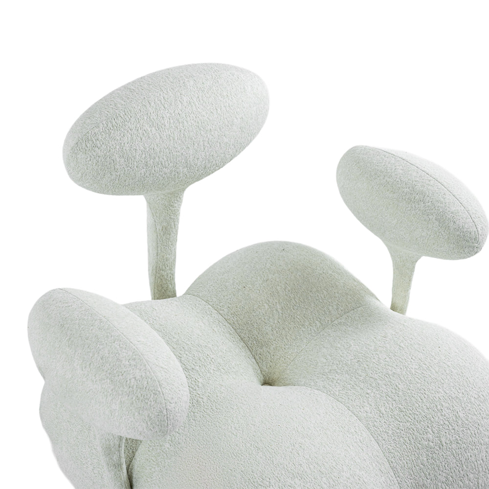 Nodus Lounge Chair PZ-666-L - Beige White - Lounge Chairs - ebarza Furniture UAE | Shop Modern Furniture in Abu Dhabi & Dubai - مفروشات ايبازرا في الامارات | تسوق اثاث عصري وديكورات مميزة في دبي وابوظبي