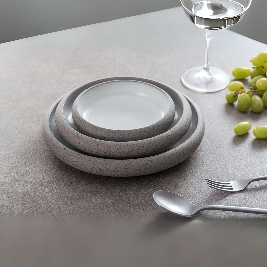 Nordic Western Round plate  3.75  E746-O-06004 3.75 -  Plates - ebarza Furniture UAE | Shop Modern Furniture in Abu Dhabi & Dubai - مفروشات ايبازرا في الامارات | تسوق اثاث عصري وديكورات مميزة في دبي وابوظبي