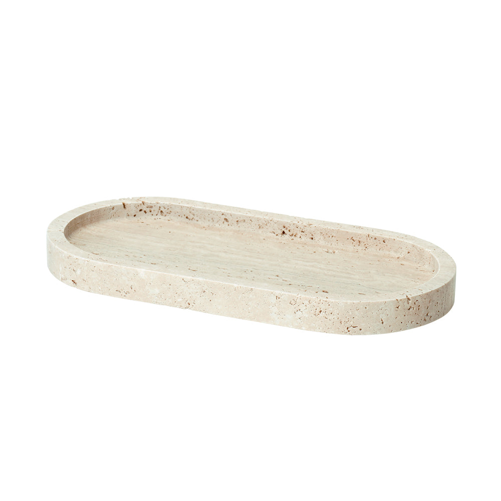 Yellow Travertine Oval Small Tray OHA834 -  Trays - ebarza Furniture UAE | Shop Modern Furniture in Abu Dhabi & Dubai - مفروشات ايبازرا في الامارات | تسوق اثاث عصري وديكورات مميزة في دبي وابوظبي