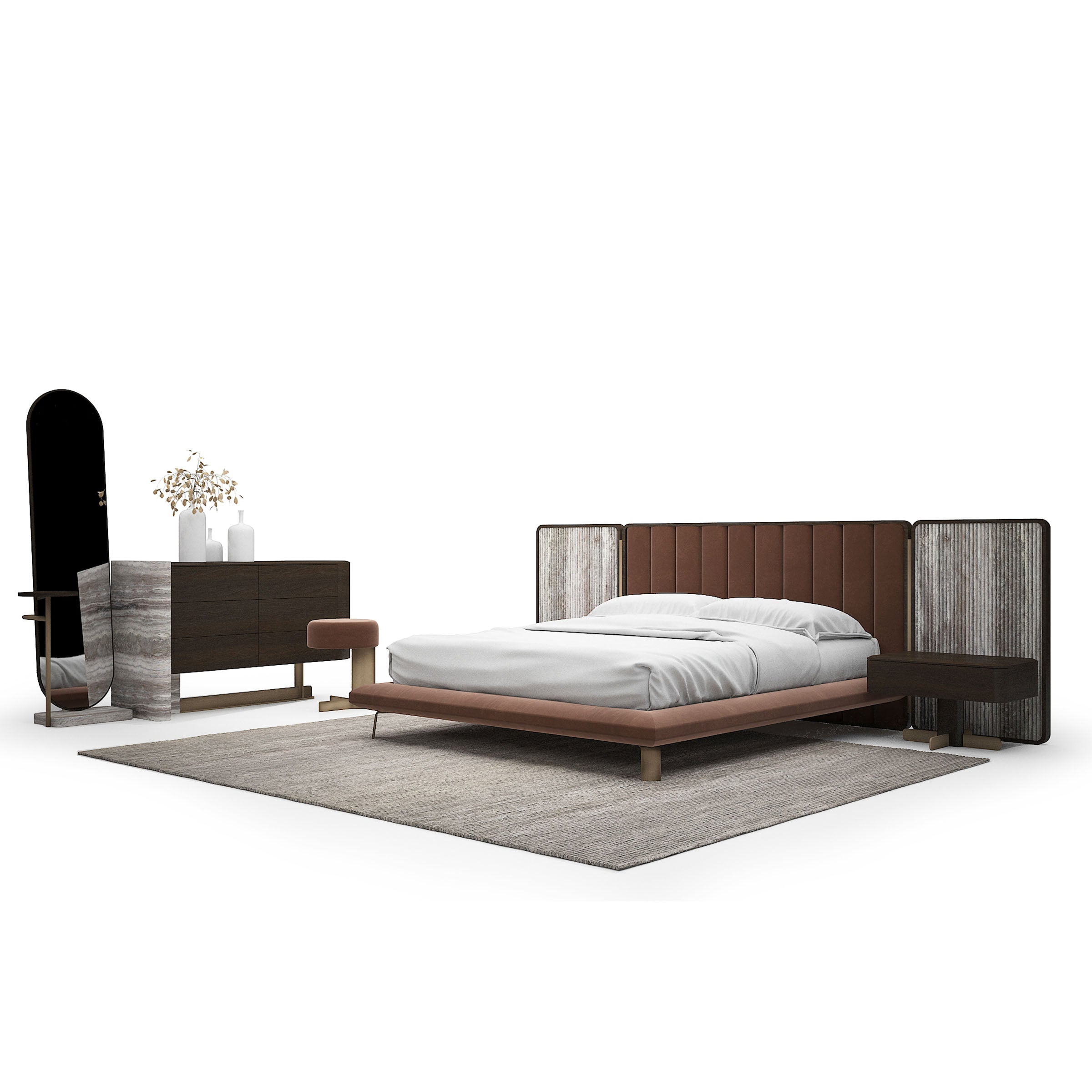 2X ODEON NIGHTSTAND OD-NS-001 -  Bed Side Table - ebarza Furniture UAE | Shop Modern Furniture in Abu Dhabi & Dubai - مفروشات ايبازرا في الامارات | تسوق اثاث عصري وديكورات مميزة في دبي وابوظبي