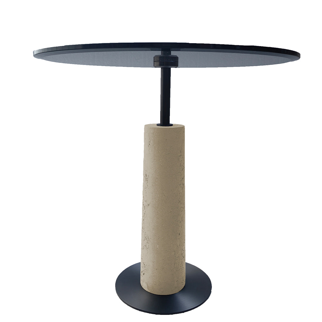 Orizzonte Travertine Side Table - 212ST-S - Side Tables - ebarza Furniture UAE | Shop Modern Furniture in Abu Dhabi & Dubai - مفروشات ايبازرا في الامارات | تسوق اثاث عصري وديكورات مميزة في دبي وابوظبي