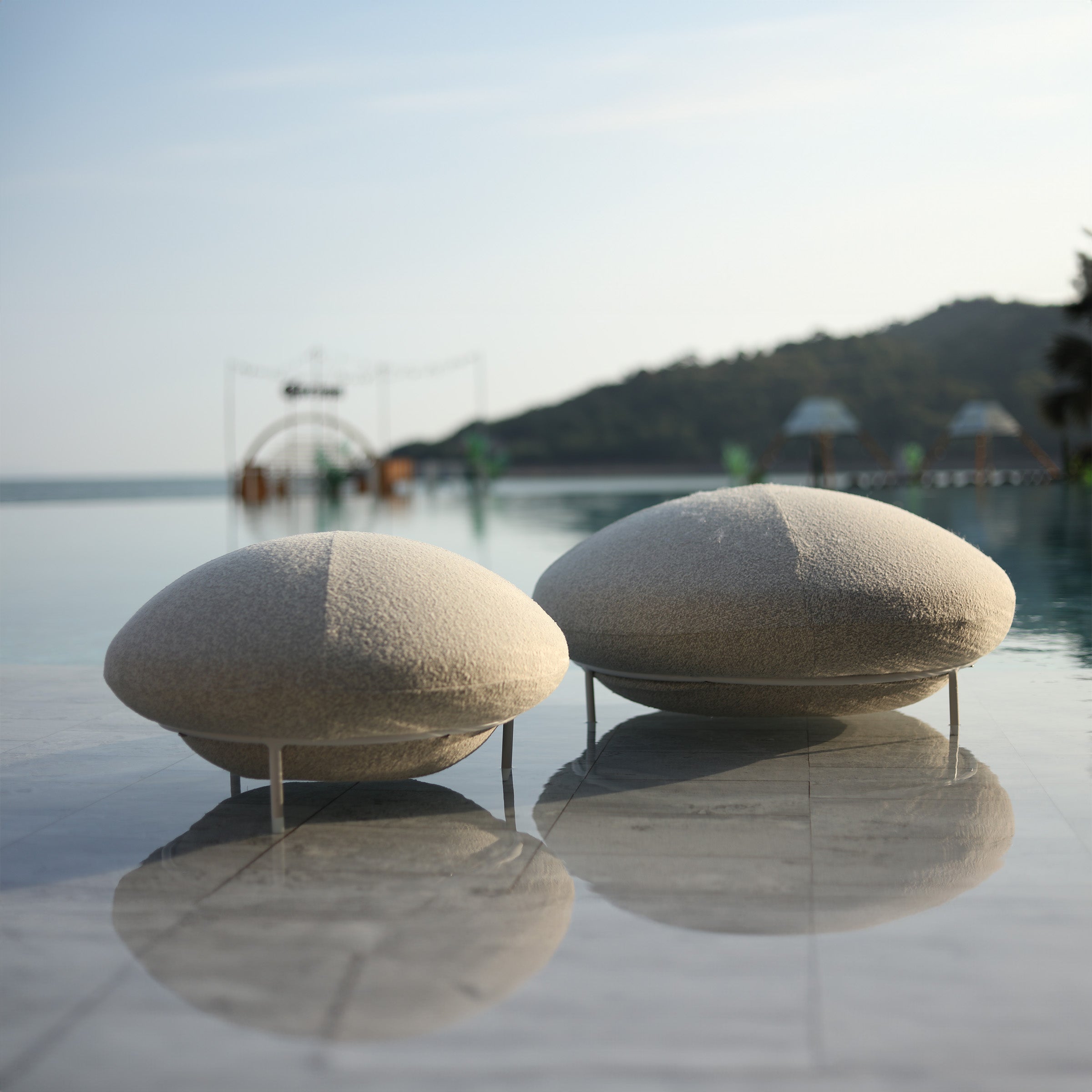 UFO Outdoor Small Stool Sand Matt-UFO-P - Outdoor Chairs - ebarza Furniture UAE | Shop Modern Furniture in Abu Dhabi & Dubai - مفروشات ايبازرا في الامارات | تسوق اثاث عصري وديكورات مميزة في دبي وابوظبي