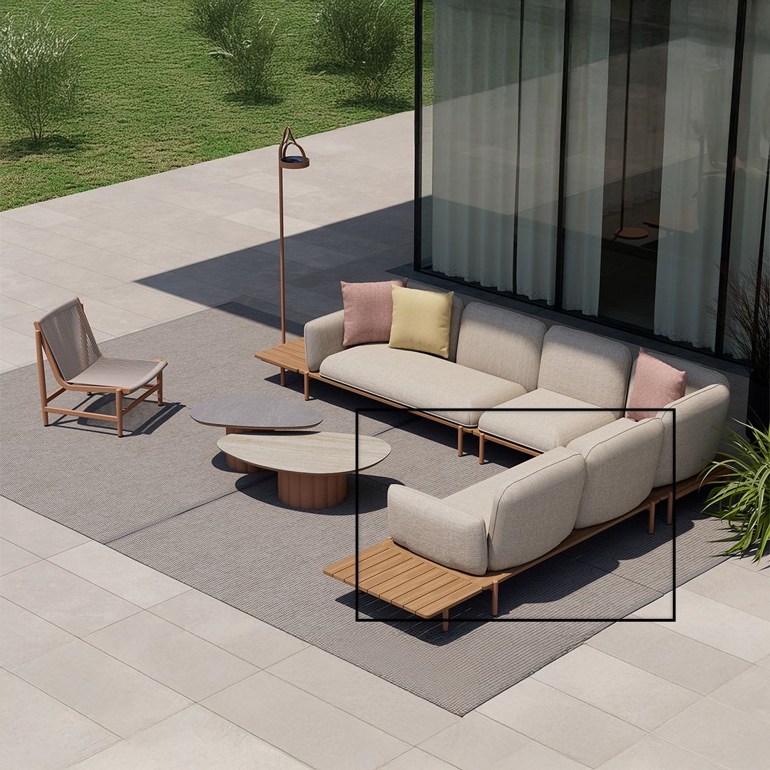 Pre-order 25 Days Delivery PILLOW 2-SEATER SOFA,LEFT MODULE,WITH ALU SEAT RIM KC8804B85TEX - Outdoor Sofas - ebarza Furniture UAE | Shop Modern Furniture in Abu Dhabi & Dubai - مفروشات ايبازرا في الامارات | تسوق اثاث عصري وديكورات مميزة في دبي وابوظبي