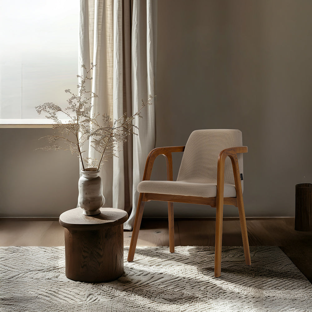 Natura Solid Ash Wood Chair Beige-Light Walnut - Chairs - ebarza Furniture UAE | Shop Modern Furniture in Abu Dhabi & Dubai - مفروشات ايبازرا في الامارات | تسوق اثاث عصري وديكورات مميزة في دبي وابوظبي