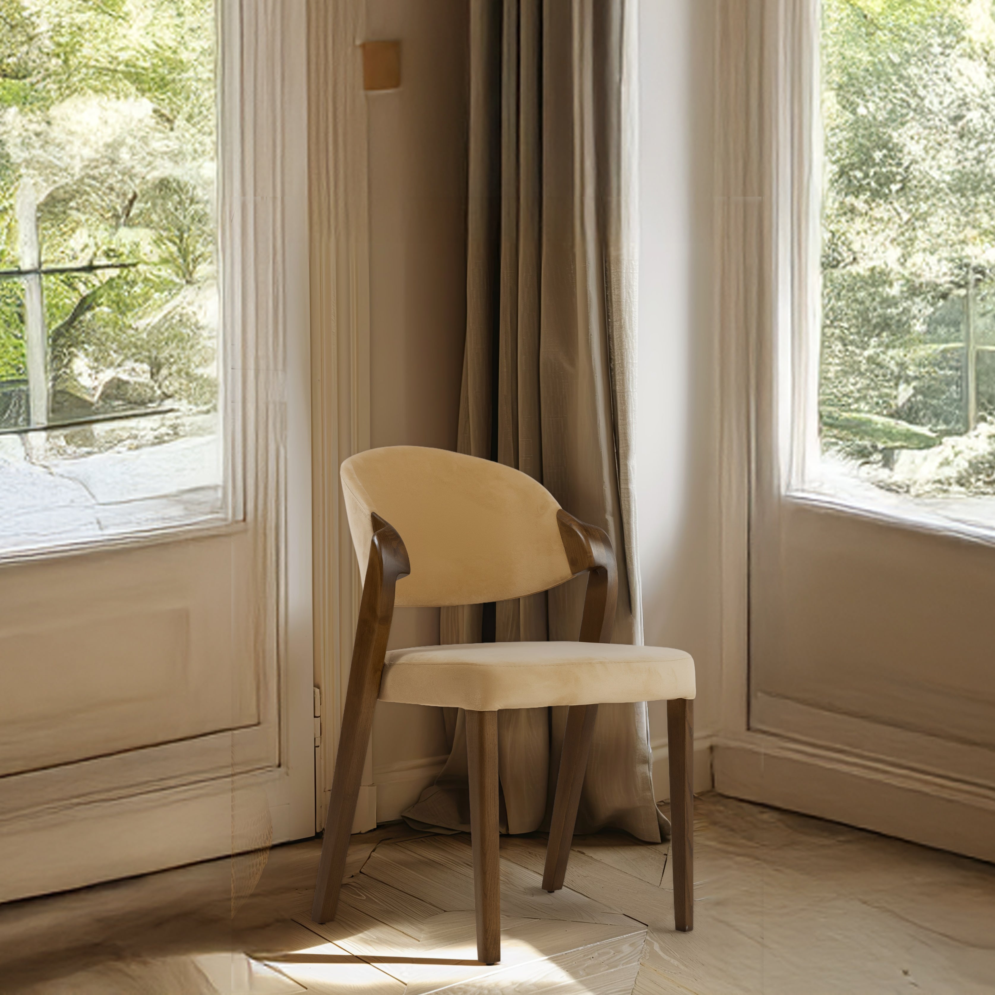 Pandora Solid Ash Wood Chair - Pand01 - Chairs - ebarza Furniture UAE | Shop Modern Furniture in Abu Dhabi & Dubai - مفروشات ايبازرا في الامارات | تسوق اثاث عصري وديكورات مميزة في دبي وابوظبي