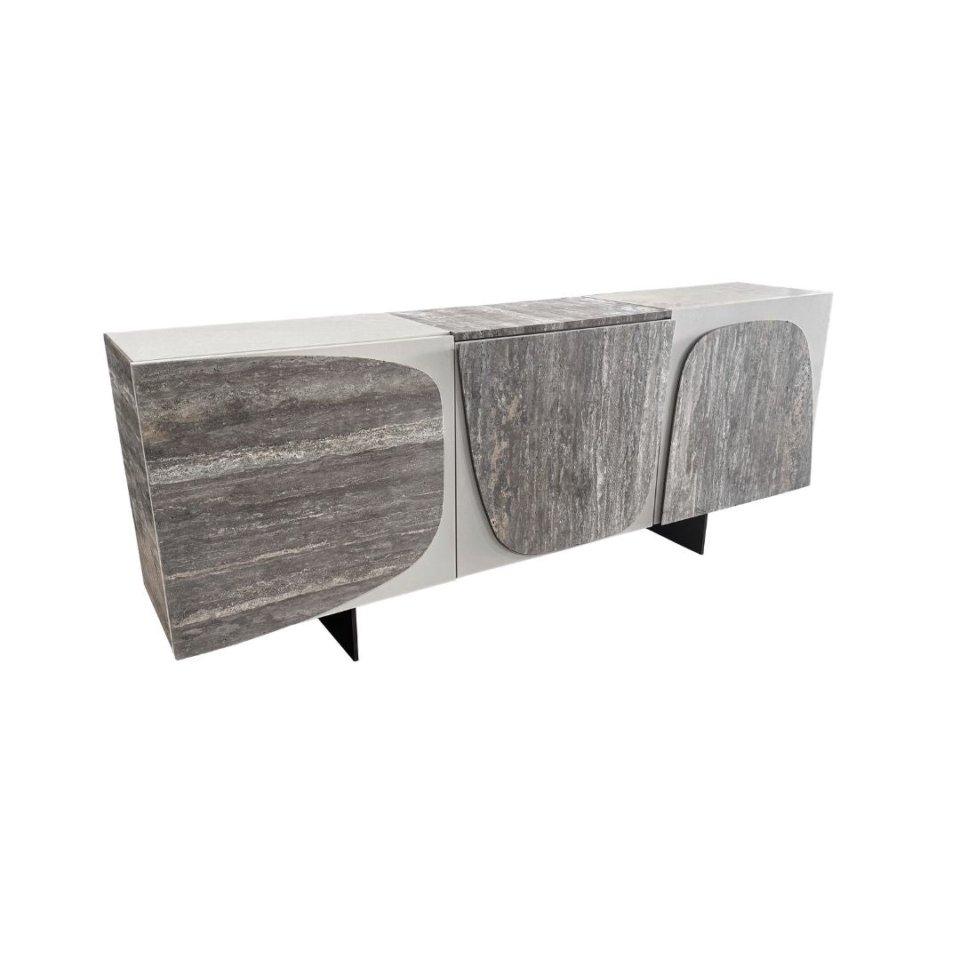 Panorama 200cm Travertine Side Board - EB12DT - Sideboards - ebarza Furniture UAE | Shop Modern Furniture in Abu Dhabi & Dubai - مفروشات ايبازرا في الامارات | تسوق اثاث عصري وديكورات مميزة في دبي وابوظبي
