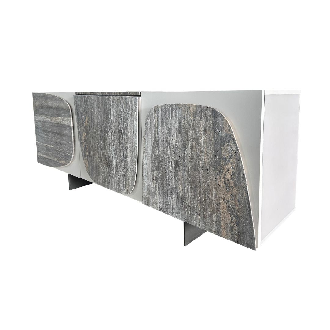 Panorama 200cm Travertine Side Board - EB12DT - Sideboards - ebarza Furniture UAE | Shop Modern Furniture in Abu Dhabi & Dubai - مفروشات ايبازرا في الامارات | تسوق اثاث عصري وديكورات مميزة في دبي وابوظبي