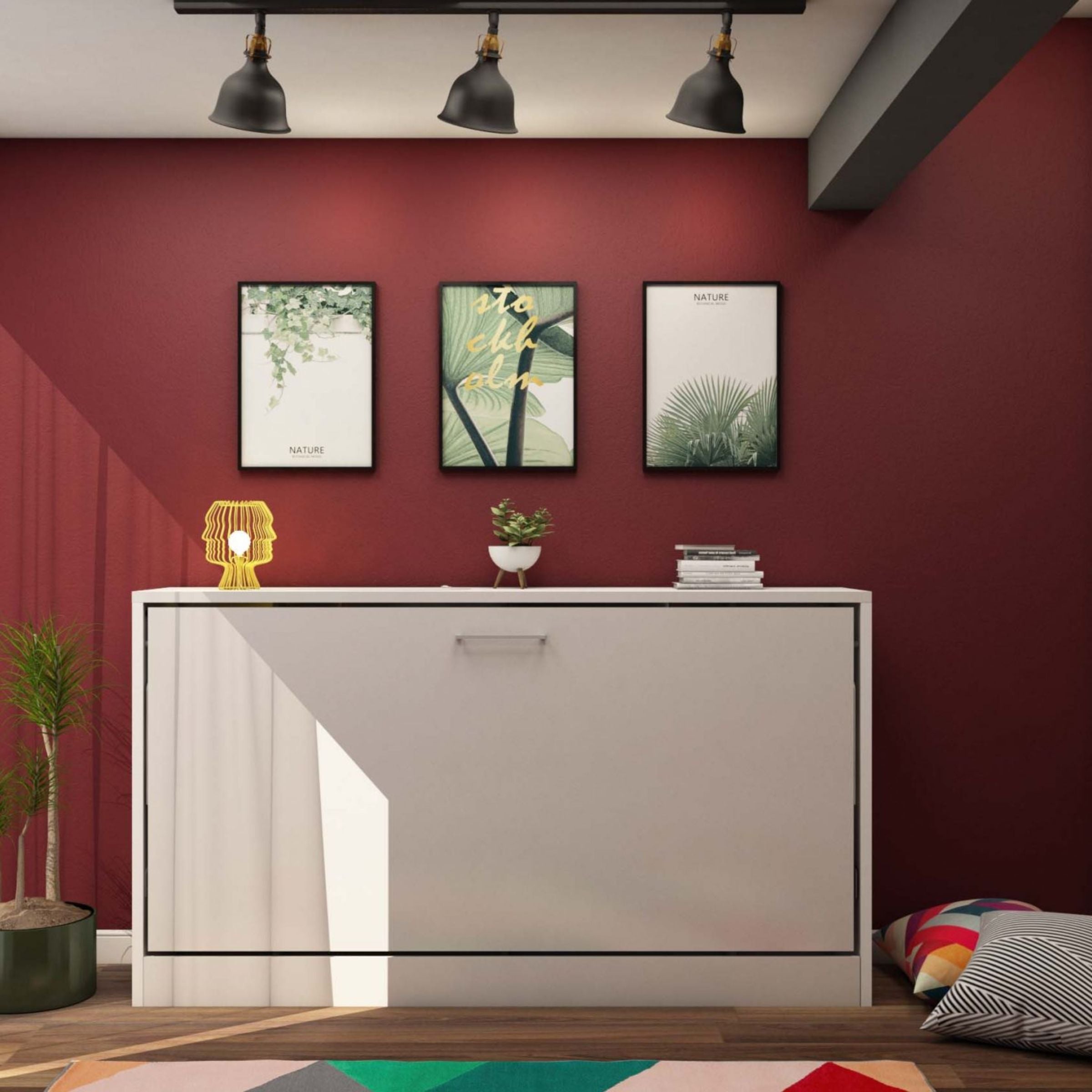 LIFE Convertable Wall Bed & Mattress with Desk Module 1121 1121C/1121D - Bedsteads - ebarza Furniture UAE | Shop Modern Furniture in Abu Dhabi & Dubai - مفروشات ايبازرا في الامارات | تسوق اثاث عصري وديكورات مميزة في دبي وابوظبي