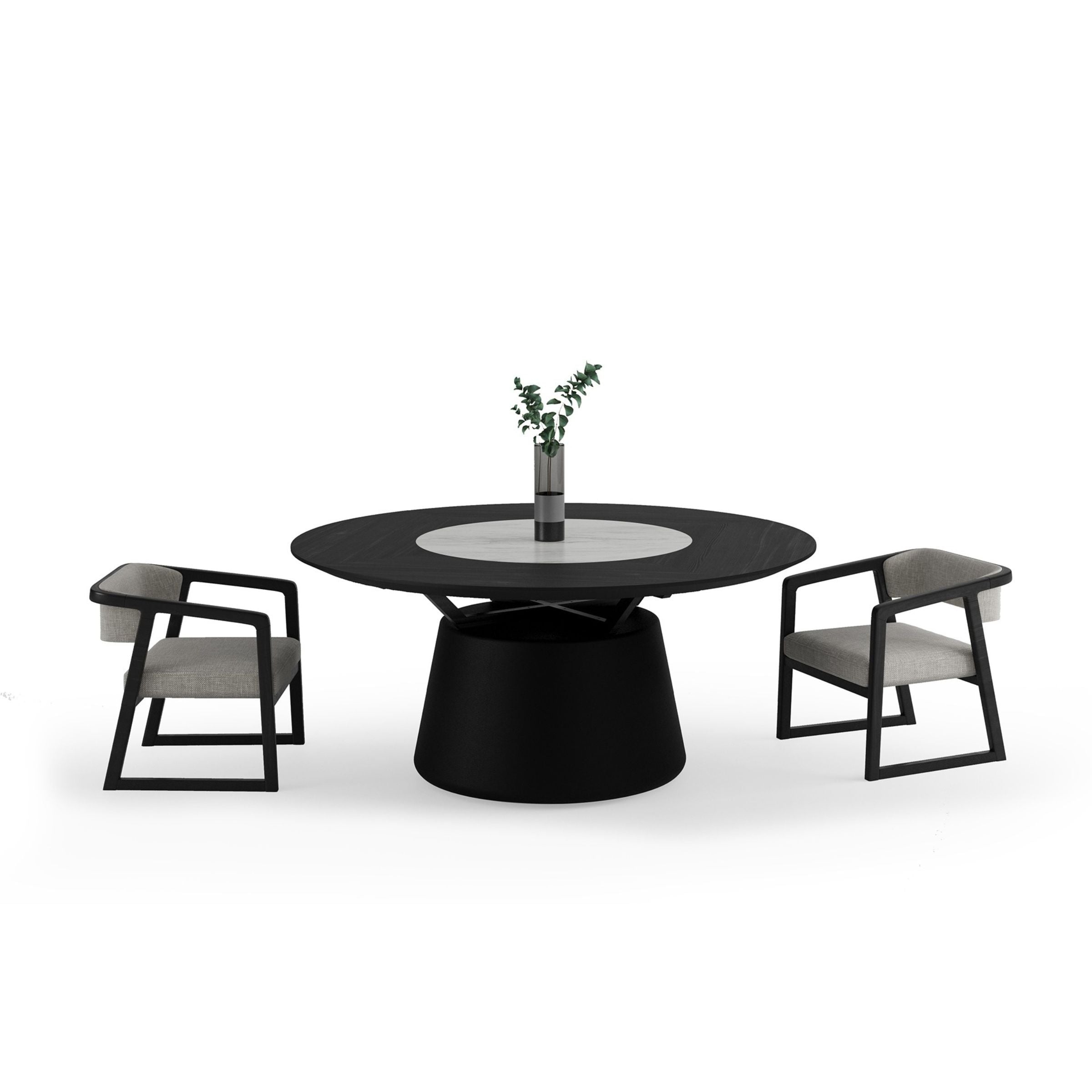 Collect Grey Round Dining Table 190cm YLCG-DTR190 - Dining Tables - ebarza Furniture UAE | Shop Modern Furniture in Abu Dhabi & Dubai - مفروشات ايبازرا في الامارات | تسوق اثاث عصري وديكورات مميزة في دبي وابوظبي
