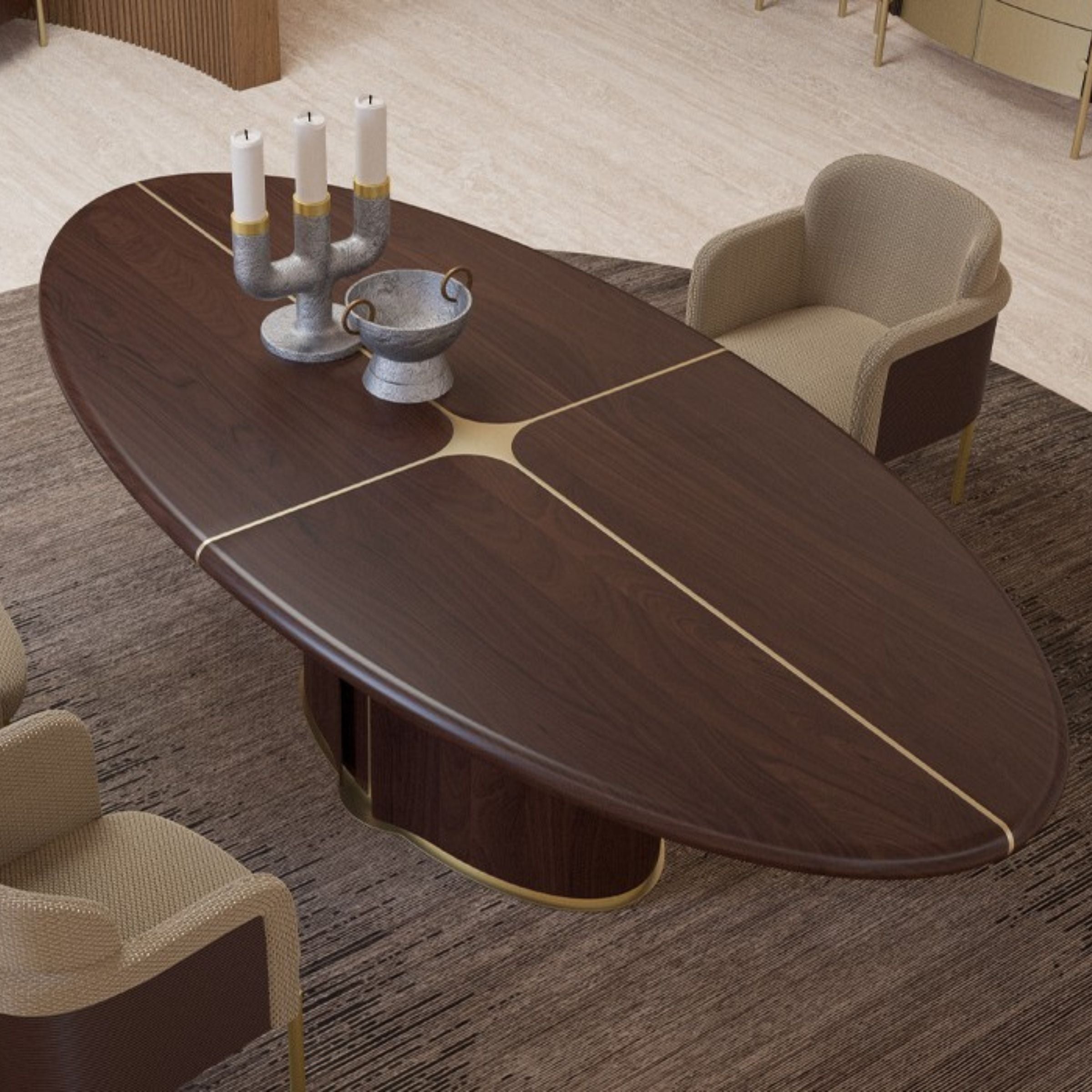 Vega Oval Dining Table 260*120 CM MASVEG001 - Dining Tables - ebarza Furniture UAE | Shop Modern Furniture in Abu Dhabi & Dubai - مفروشات ايبازرا في الامارات | تسوق اثاث عصري وديكورات مميزة في دبي وابوظبي