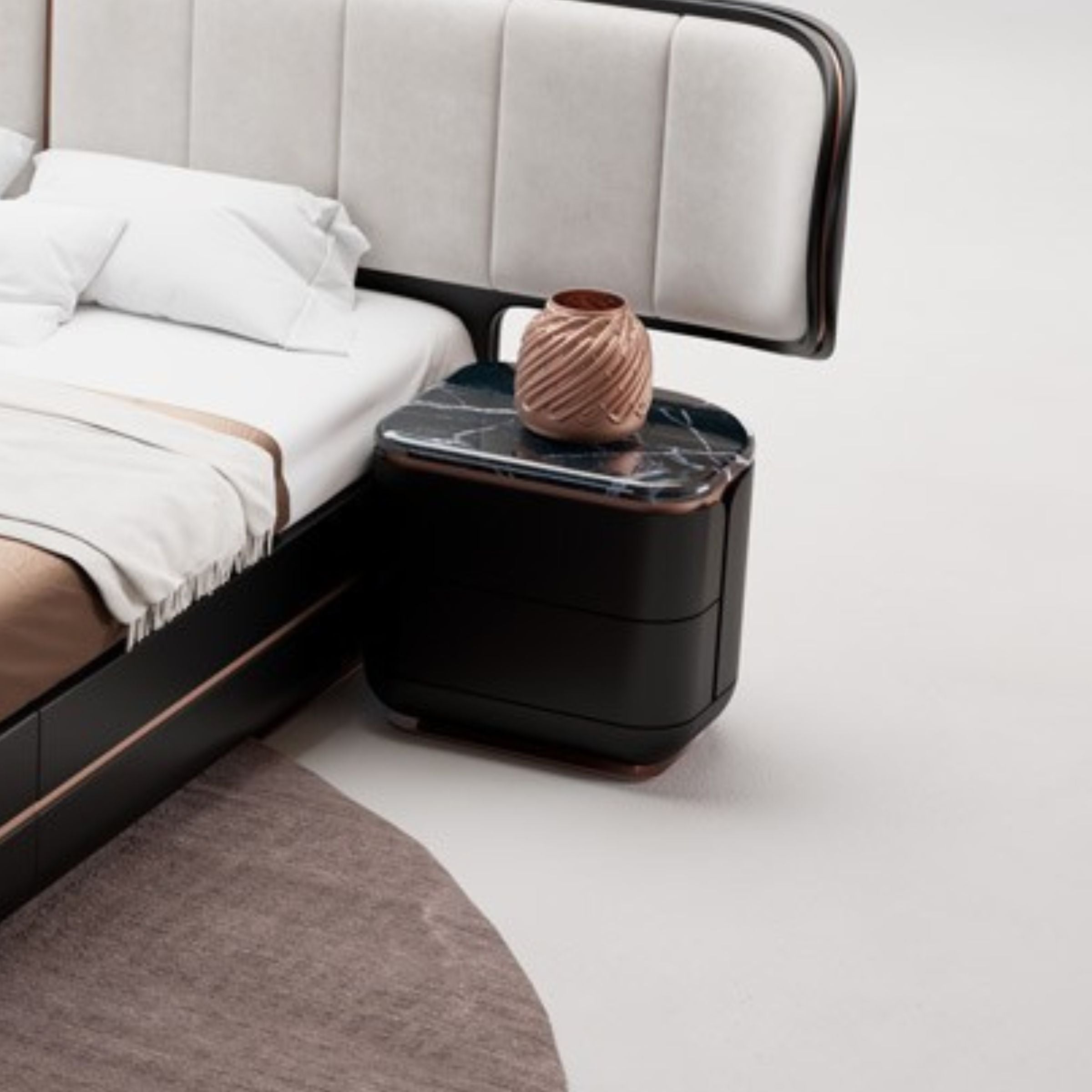 Tulip King Size Bedstead KARTLP001-Black - Bedsteads - ebarza Furniture UAE | Shop Modern Furniture in Abu Dhabi & Dubai - مفروشات ايبازرا في الامارات | تسوق اثاث عصري وديكورات مميزة في دبي وابوظبي