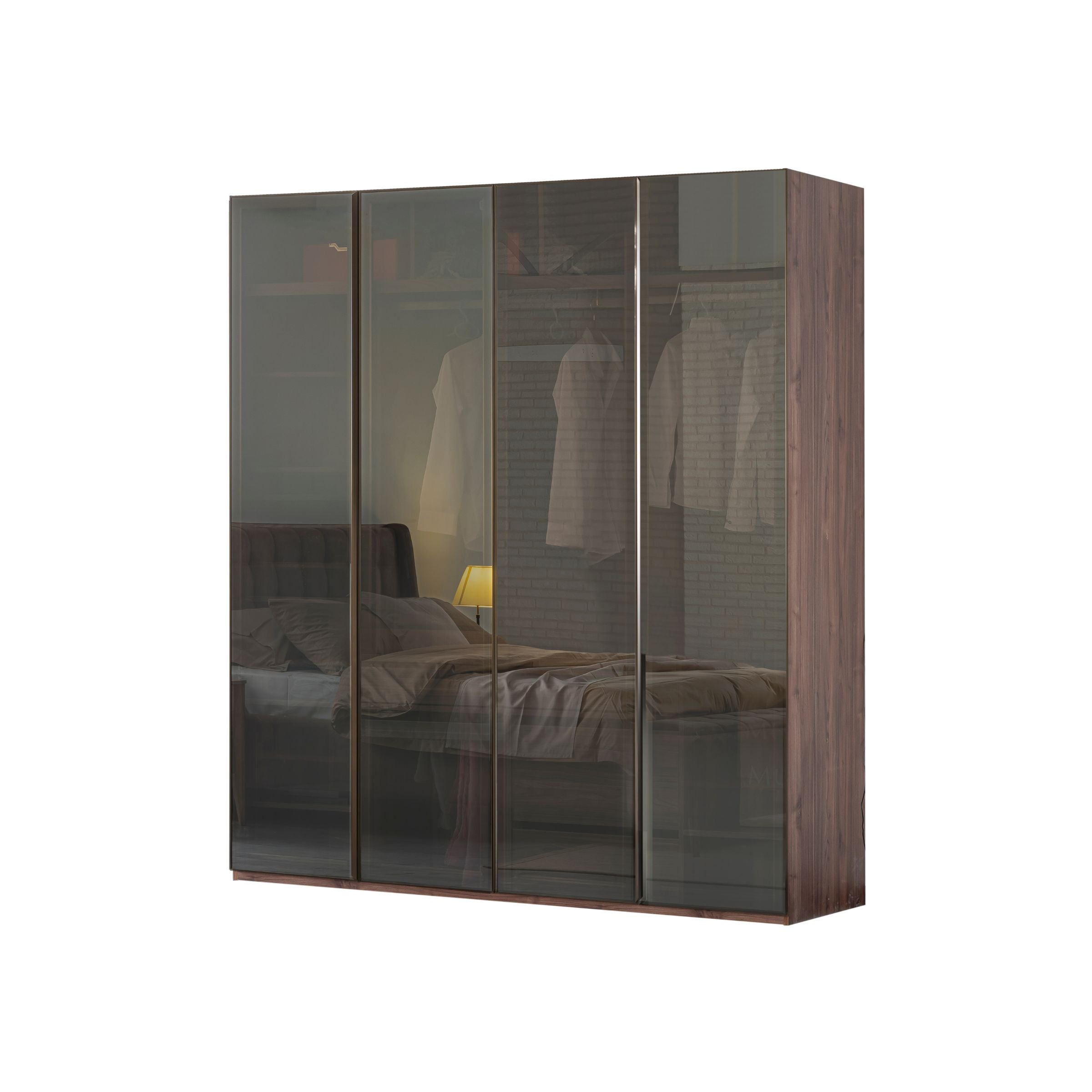 Antik 200 cm 4 Door Wardrobe AKYL-ATK200 -  Cabinets - ebarza Furniture UAE | Shop Modern Furniture in Abu Dhabi & Dubai - مفروشات ايبازرا في الامارات | تسوق اثاث عصري وديكورات مميزة في دبي وابوظبي
