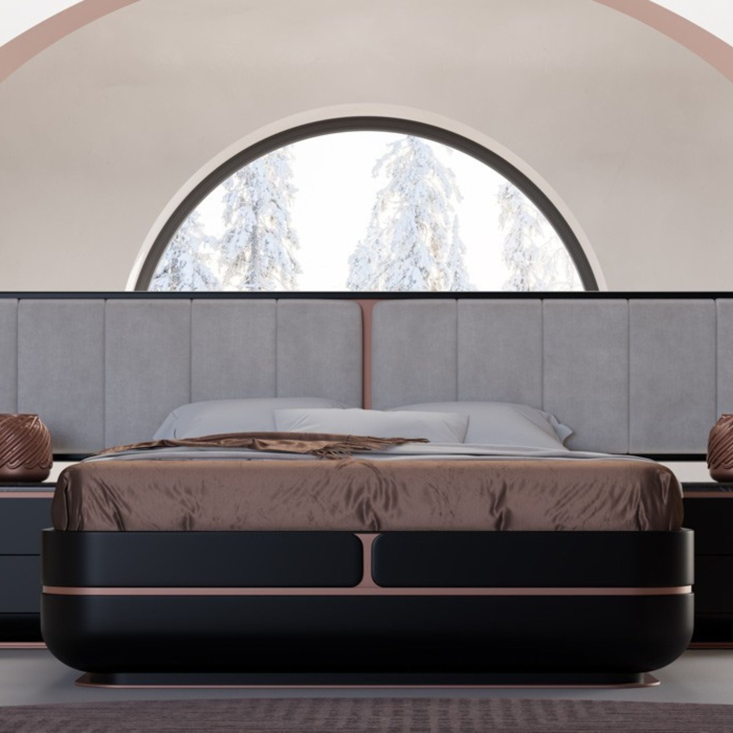 Tulip King Size Bedstead KARTLP001-Black - Bedsteads - ebarza Furniture UAE | Shop Modern Furniture in Abu Dhabi & Dubai - مفروشات ايبازرا في الامارات | تسوق اثاث عصري وديكورات مميزة في دبي وابوظبي