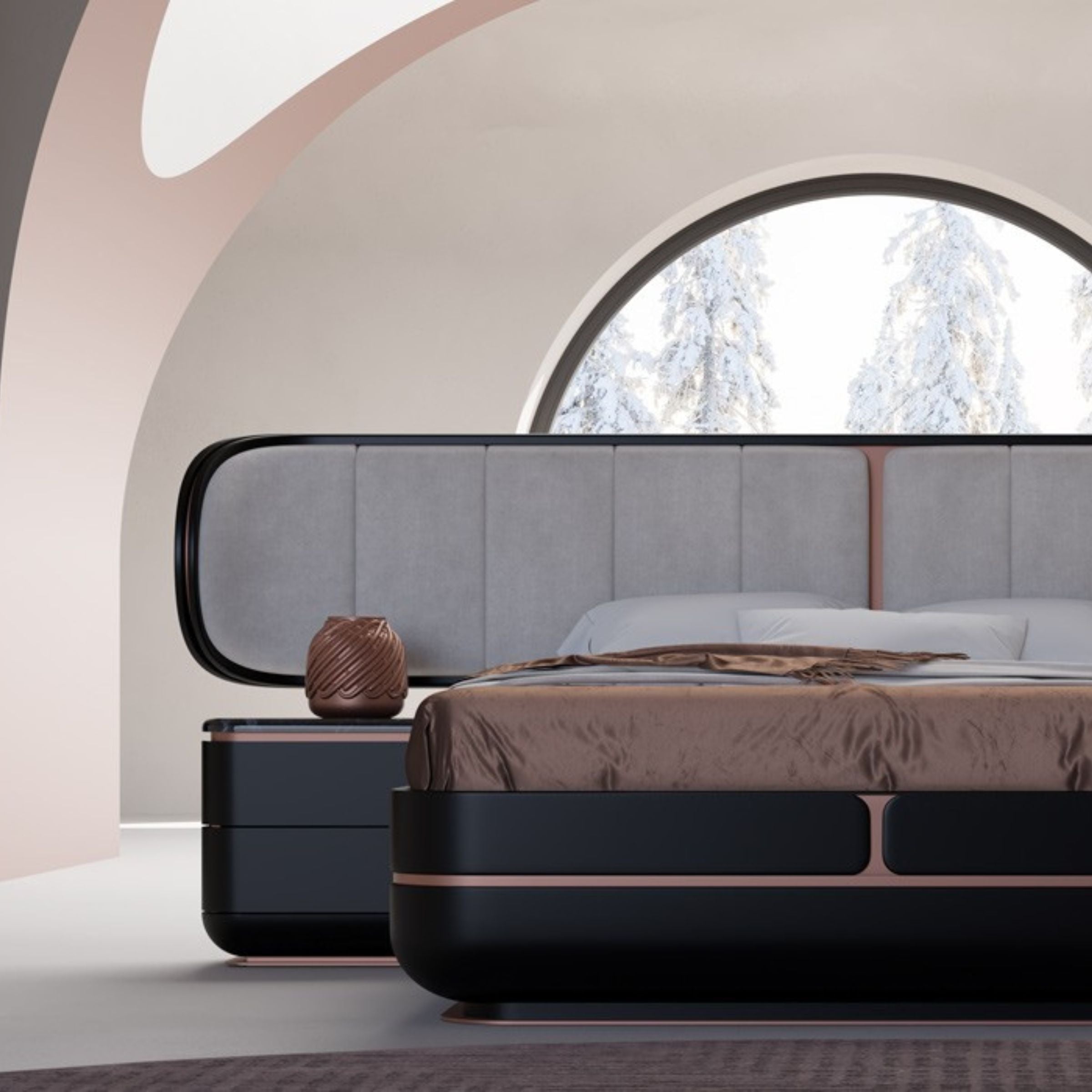 Tulip King Size Bedstead KARTLP001-Black - Bedsteads - ebarza Furniture UAE | Shop Modern Furniture in Abu Dhabi & Dubai - مفروشات ايبازرا في الامارات | تسوق اثاث عصري وديكورات مميزة في دبي وابوظبي