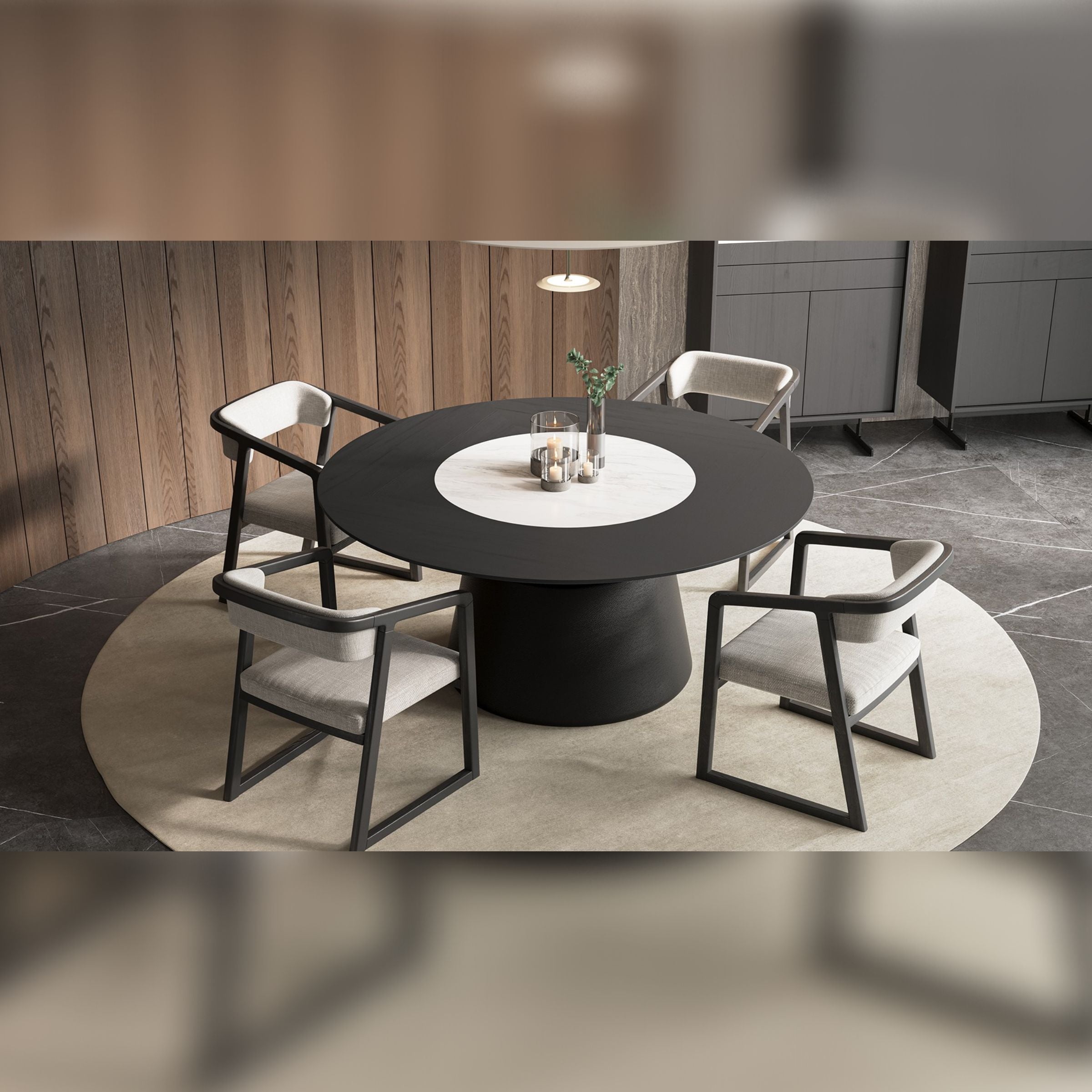 Collect Grey Round Dining Table 190cm YLCG-DTR190 - Dining Tables - ebarza Furniture UAE | Shop Modern Furniture in Abu Dhabi & Dubai - مفروشات ايبازرا في الامارات | تسوق اثاث عصري وديكورات مميزة في دبي وابوظبي