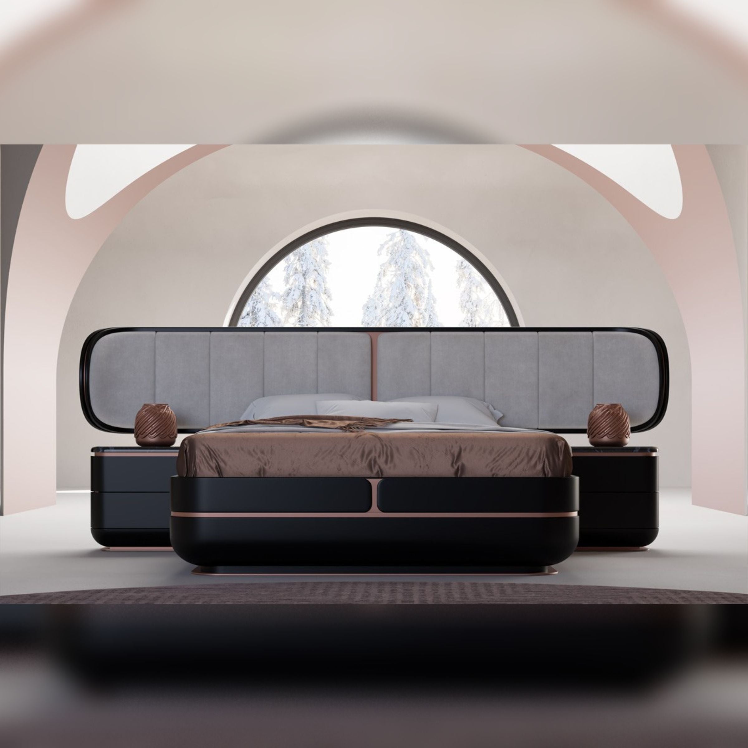 Tulip King Size Bedstead KARTLP001-Black - Bedsteads - ebarza Furniture UAE | Shop Modern Furniture in Abu Dhabi & Dubai - مفروشات ايبازرا في الامارات | تسوق اثاث عصري وديكورات مميزة في دبي وابوظبي