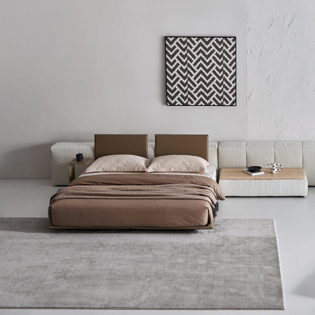 Puzzle Suspended Bed Base with 2 backrest - SF080 -  Bedsteads - ebarza Furniture UAE | Shop Modern Furniture in Abu Dhabi & Dubai - مفروشات ايبازرا في الامارات | تسوق اثاث عصري وديكورات مميزة في دبي وابوظبي