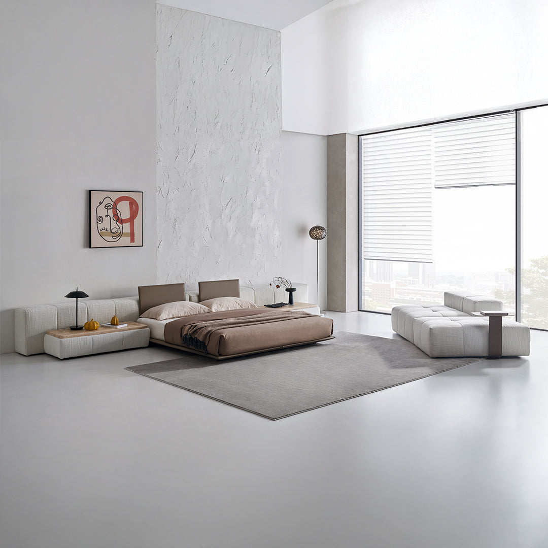 Puzzle Suspended Bed Base with 2 backrest - SF080 -  Bedsteads - ebarza Furniture UAE | Shop Modern Furniture in Abu Dhabi & Dubai - مفروشات ايبازرا في الامارات | تسوق اثاث عصري وديكورات مميزة في دبي وابوظبي